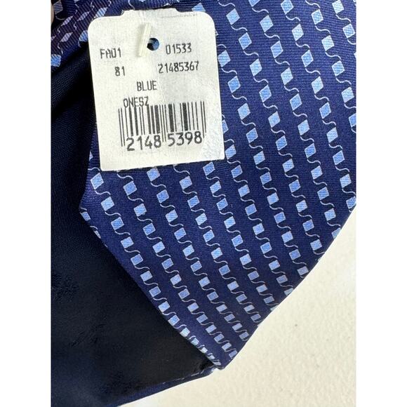 Brooks Basics Made In USA %100 Silk Mens Neckwear Blue Patterned Tie - Picture 6 of 6